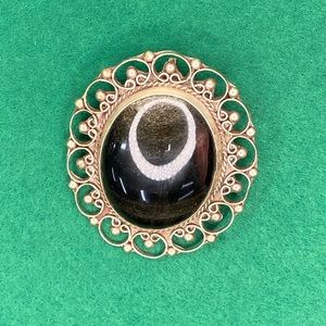 Alpaca Mexican Onyx Brooch/pendant